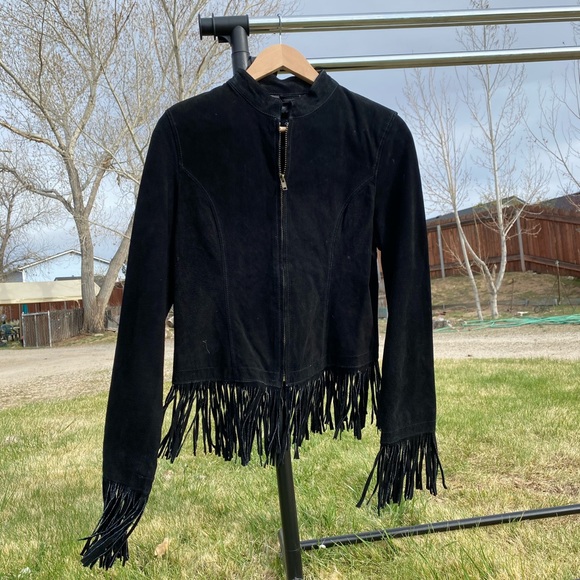 New fringed leather jacket Western motorcycle - Picture 2 of 9